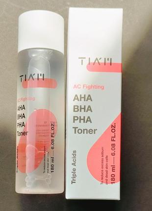 Очищающий тонер для проблемной кожи tiam ac fighting aha bha pha toner