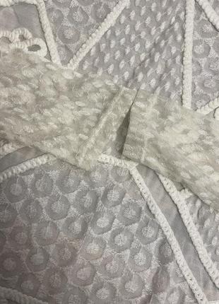 Женская кофта (реглан) с кружевом и вышивкой h&m (эйч энд эм мрр идеал оригинал белая)4 фото