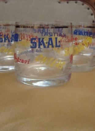 Стаканы для виски ( напитки ) набор 6 шт хрусталь богемия чехословакия №657