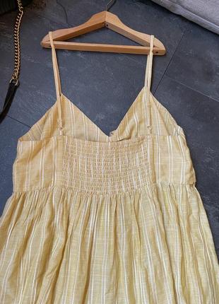 Сарафан accessorize плаття натуральна тканина жовте пляжне літнє8 фото