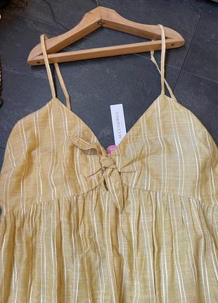 Сарафан accessorize плаття натуральна тканина жовте пляжне літнє2 фото