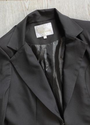 Черный пиджак жакет удлиненный двубортный легкий с плечиками короткий длинный нарядный8 фото