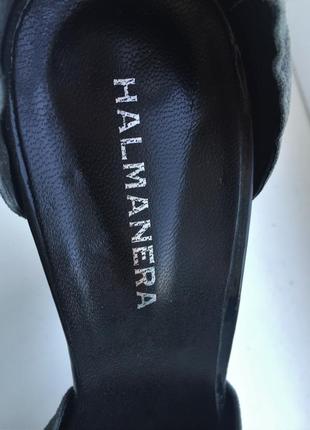 Кожаные туфли на каблуке босоножки замшевые halmanera 38 р.9 фото