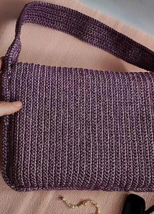Handmade сумка на плечо из полиэфирного шнура9 фото