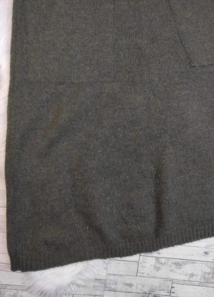 Женская теплая юбка benetton миди цвет хаки с карманами пояс резинка размер 44 s3 фото