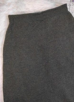 Женская теплая юбка benetton миди цвет хаки с карманами пояс резинка размер 44 s5 фото