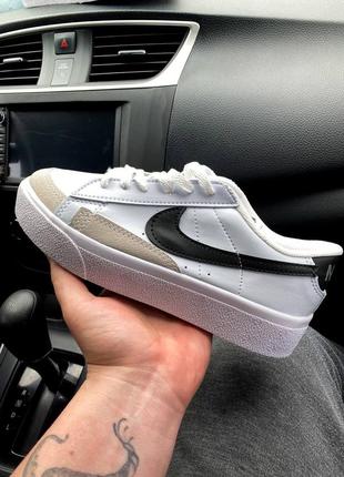 Кроссовки nike blazer low platform white black