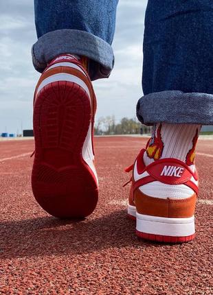 Кроссовки nike sb dunk low white orange7 фото