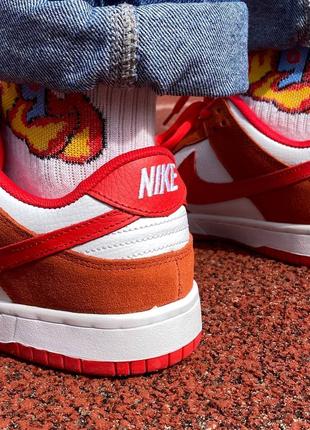 Кроссовки nike sb dunk low white orange5 фото