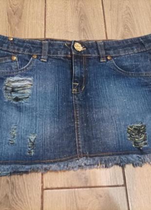 Джинсова міні спідниця