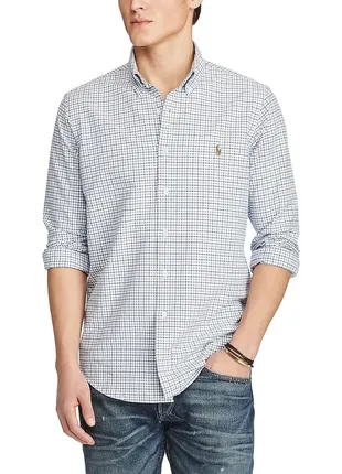 Оригінальна сорочка polo ralph lauren tattersall oxford multi-color long-sleeve woven shirt