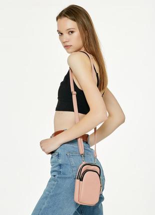 Женская сумка компактная, через плечо sambag modena - пудра7 фото