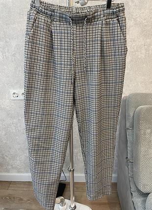 Брюки в клетку, тепленькие