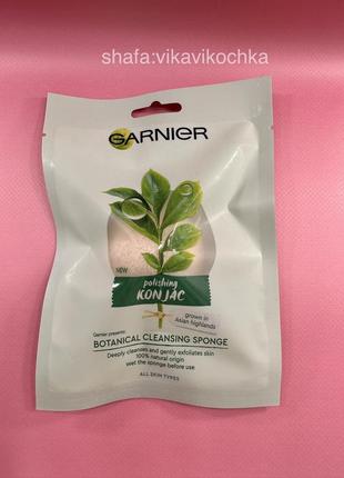 Органічний спонж конняку для вмивання garnier bio polishing konjac botanical cleansing sponge