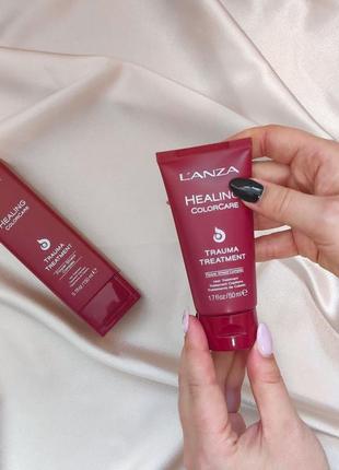 Маска для поврежденных и окрашенных волос l'anza healing colorcare trauma treatment2 фото