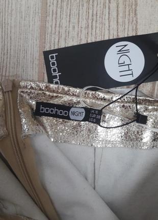 Стильна ефектна спідниця з вирізом,золото boohoo9 фото