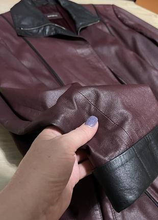 Кожа велюровая мега мягкая куртка кожаная марсала р.48-509 фото
