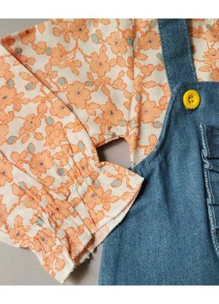 Комплект блуза и сарафан джинсовый 74- 90 см костюм набор для девочки8 фото