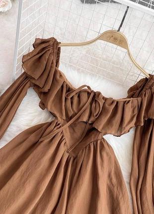 Невероятно женственные платья в шоколадном цвете6 фото