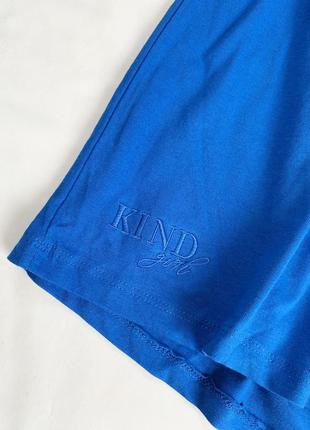 Пижама, пижамный комплект, футболка и шорты, синяя, синий5 фото