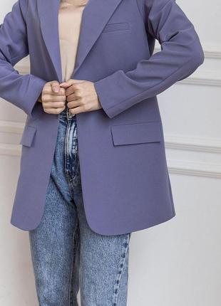 Жіночий класичний бізнес піджак кольору лаванди5 фото