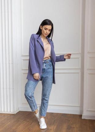 Женский классический деловой пиджак цвета лаванды2 фото