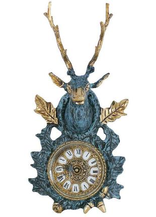 Часы настенные virtus «голова оленя», бронза, 34х16 см(5021b)