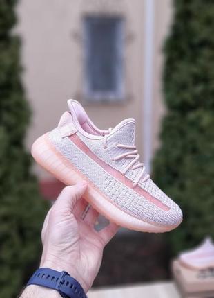 Женские кроссовки в стиле adidas yeezy superstar 350 pink легкие текстильные