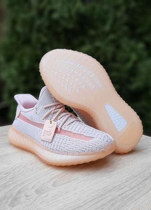 Женские кроссовки в стиле adidas yeezy boost 350 pink легкие текстильные8 фото