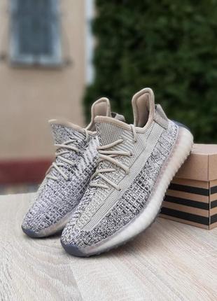 Женские кроссовки в стиле adidas yeezy boost 350 beige brown легкие текстильные