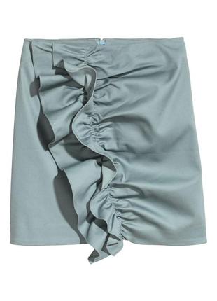 Фирменная котоновая юбка с роскошной рюшей супер качество!!!1 фото