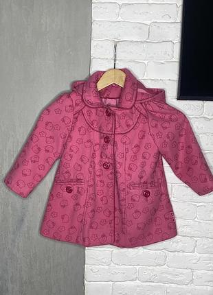 Демисезонное пальто пальтечко с капюшоном на девочку 3-4роки hello kitty от george