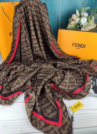 Шелковый платок в стиле fendi фенди модная новинка