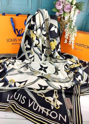 Шовкова хустка в стилі louis vuitton луї вітон 140*140