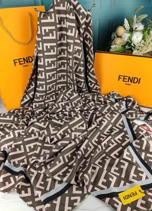 Шелковый платок в стиле fendi фенди 140*140