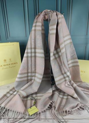Палантин шарф хустка  в стилі burberry барбери тепла новинка4 фото