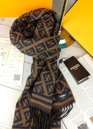 Кашемировый шарф в стиле fendi фенди турция5 фото
