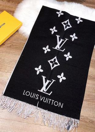 Палантин шарф платок в стиле louis vuitton луи витон шерсть кашемир