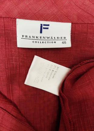 Frank walder блуза батал вишнёвая бордо большого размера с карманами рубашка жатка летняя женская9 фото