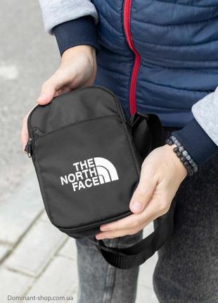 Маленька міська сумка месенджер чоловіча the north face solo чорна з тканини через плече барсетка2 фото