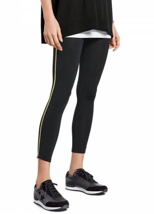 Леггинсы оригинал hush black gold side stripe leggings2 фото