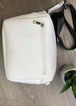 Жіноча сумка-слінг, бананка сумка для дівчини, жіночі сумочки та клатчі, міні сумочка багет чорна біла білий3 фото