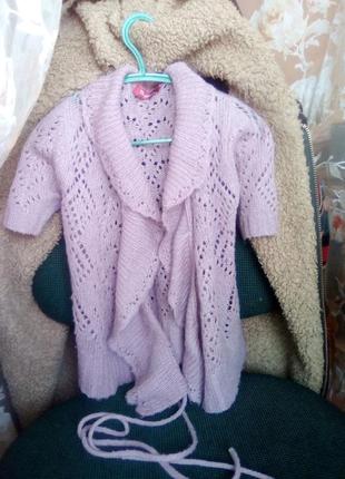 В'язана жилетка з коротким рукавом на запах