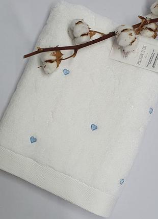 Полотенце maison d'or love 85x150 white/blue