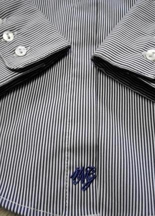 Сорочка силует оксфорд mango синя дрібна смужка   6/86 фото