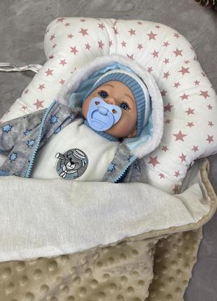 Ортопедична подушка з бортиками для сну для немовлят для новонароджених кокон4 фото