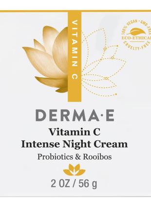 Інтенсивний нічний крем з вітаміном с, пробіотиками і чаєм ройбуш derma e (сша)3 фото