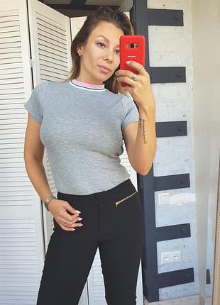 Боді сірий з вирізом на спині і стрингами