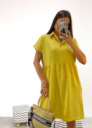 Стильна жіноча сукня, льон, 46-60 розміри6 фото