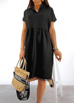 Стильна жіноча сукня, льон, 46-60 розміри5 фото